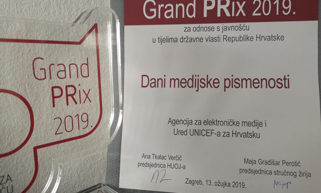 Projekt Dani medijske pismenosti osvojio Grand PRix HUOJ-a