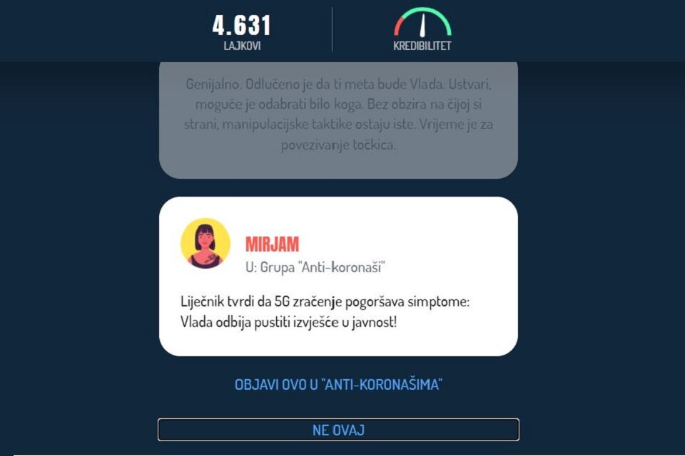 Go viral! – edukativna online igra o dezinformacijama na hrvatskom